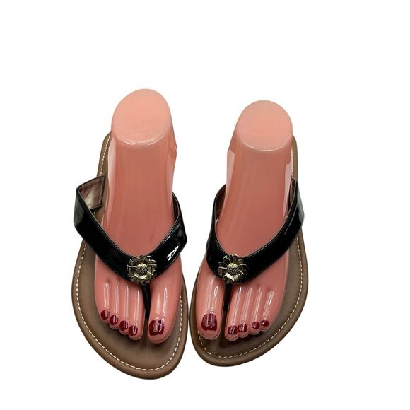 Talbots Sandals Flip Flop Slip On Casual Toe Post Open Toe Women’s Sz. 10 Black - Picture 5 of 11